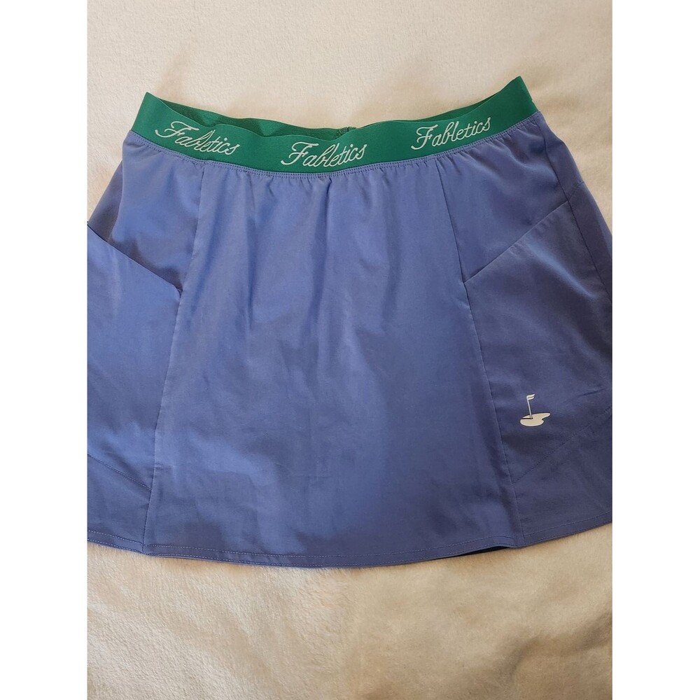 Fabletics Woven Pocket Skirt With Built-In Short Periwinkle Punch And Grass